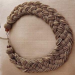 Braided Beaded Statement Necklace, Pre-loved in Great Condition